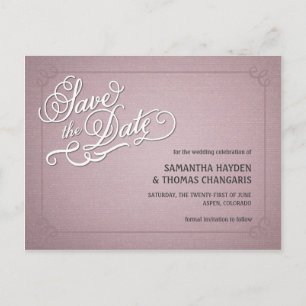 Rustic Fade Pink Save the Date Announcement Postcard
