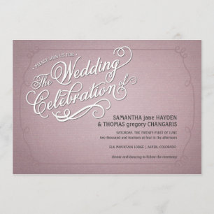 Rustic Fade Pink Wedding Invitation
