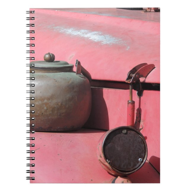 Rustic faded red land rover African safari jeep Notebook (Front)