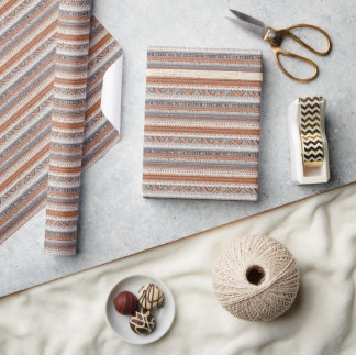 Rustic Fair Isle Nordic Stripe Wrapping Paper