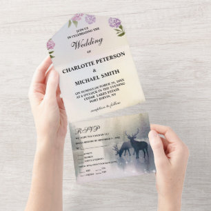Rustic Fairytale Enchanted Forest Wedding All In One Invitation