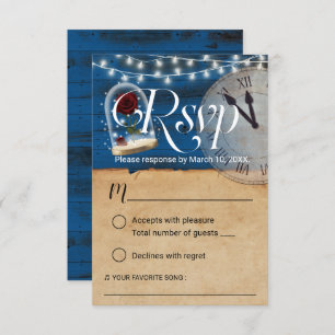 Rustic Fairytale Navy Blue Barn Wedding RSVP
