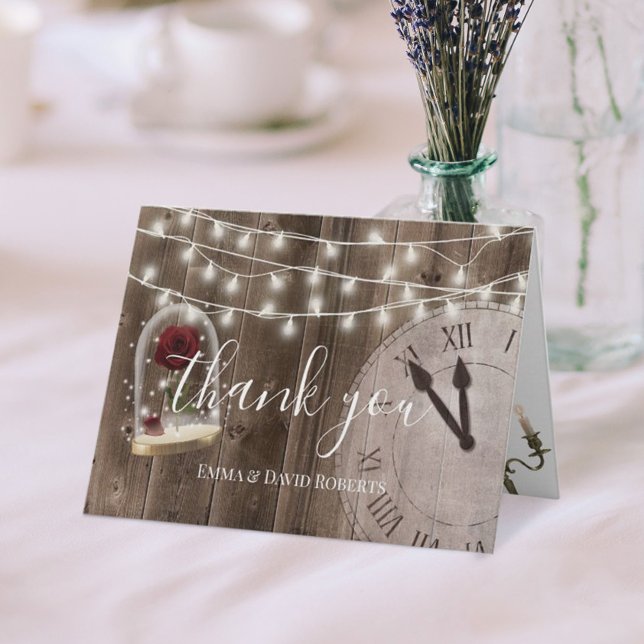 Rustic Fairytale Wedding Barn Wood Thank You (Creator Uploaded)