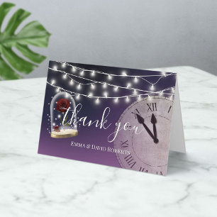 Rustic Fairytale Wedding Elegant Purple Thank You