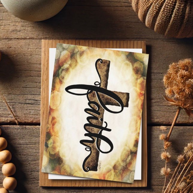 Rustic Faith Cross Religious Modern Inspirivity Card (Creator Uploaded)