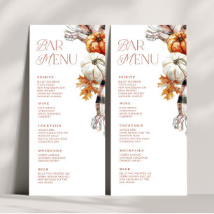Rustic Fall 4x9 Bar Drink Menu