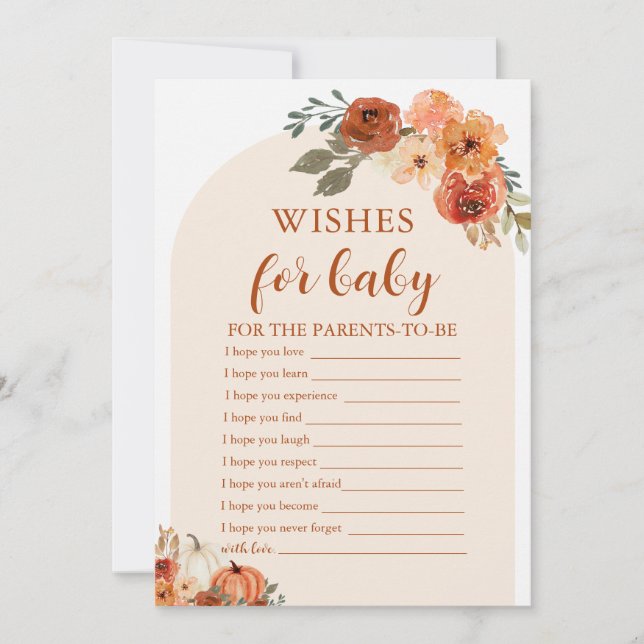 Rustic Fall A Little Pumpkin Wishes for Baby Game Invitation (Front)
