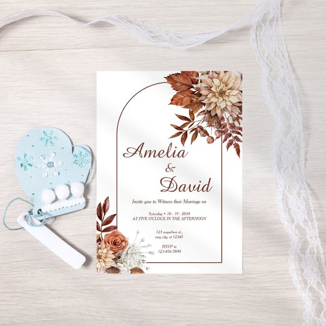 Rustic Fall Arch Wedding Invitation (Creator Uploaded)