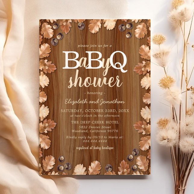 Rustic Fall Autumn BBQ Baby Shower Invitation (Creator Uploaded)