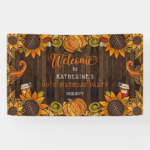 Rustic Fall Autumn Birthday Party Welcome Banner