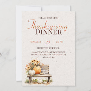 Rustic Fall Autumn Boho Thanksgiving Invitation