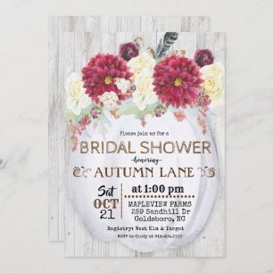 Rustic Fall Autumn Bridal Shower Invitation