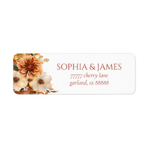 Rustic Fall Autumn Floral Wedding Return Address