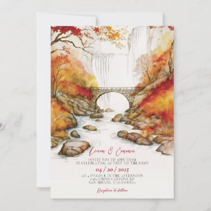 Rustic Fall Autumn Landscape Wedding Invitation