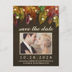 Rustic Fall Autumn Leaves Save The Date Cards