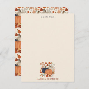 Rustic Fall Autumn Pumpkins Wildflowers Leaves Card