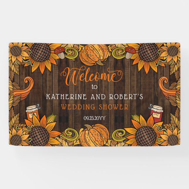 Rustic Fall | Autumn Wedding Shower Welcome Banner (Horizontal)