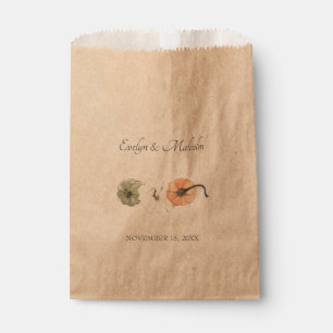 Rustic Fall Autumn White, Orange Pumpkins Wedding Favour Bags