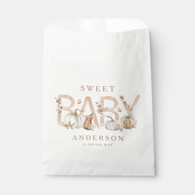 Rustic Fall Baby Shower Favour Bags (Front)