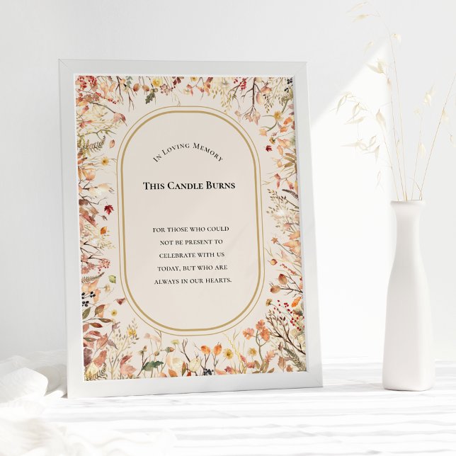 Rustic Fall Beige Wedding This Candle Burns Poster (Creator Uploaded)