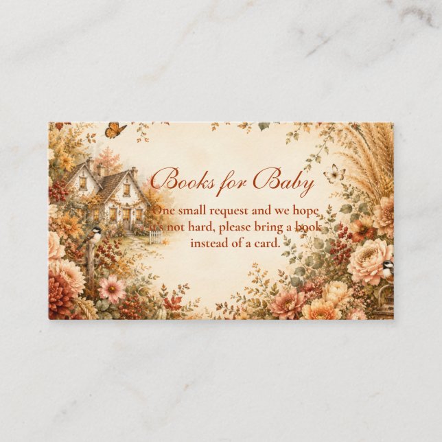 Rustic Fall Boho Books for Baby Enclosure Card (Front)