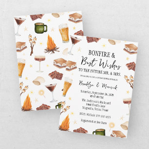 Rustic Fall Bonfire Couples Bridal Shower Invitation