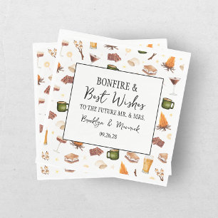 Rustic Fall Bonfire Couples Bridal Shower Napkin