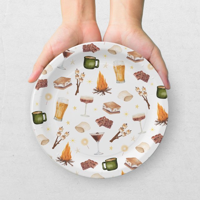Rustic Fall Bonfire Couples Bridal Shower Paper Plate (Creator Uploaded)