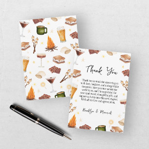 Rustic Fall Bonfire Couples Bridal Shower Thank You Card