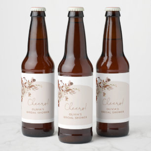 Rustic fall bridal shower Beer bottle label