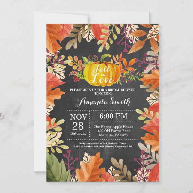 Rustic Fall Bridal Shower Invitation (Front)