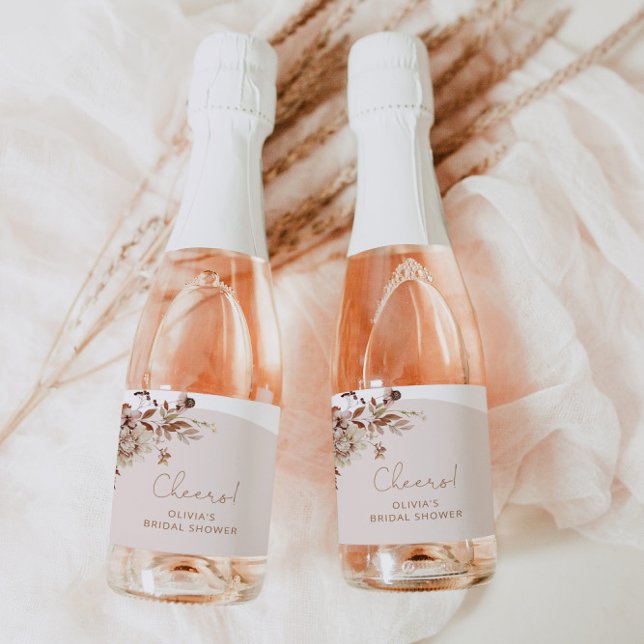 Rustic fall bridal shower Sparkling Wine label (Creator Uploaded)