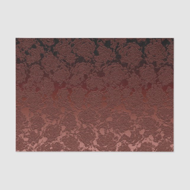 Rustic Fall Brown Floral Pattern  Tissue Paper (Front)