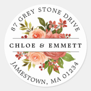 Rustic Fall Colours Floral Return Address Label
