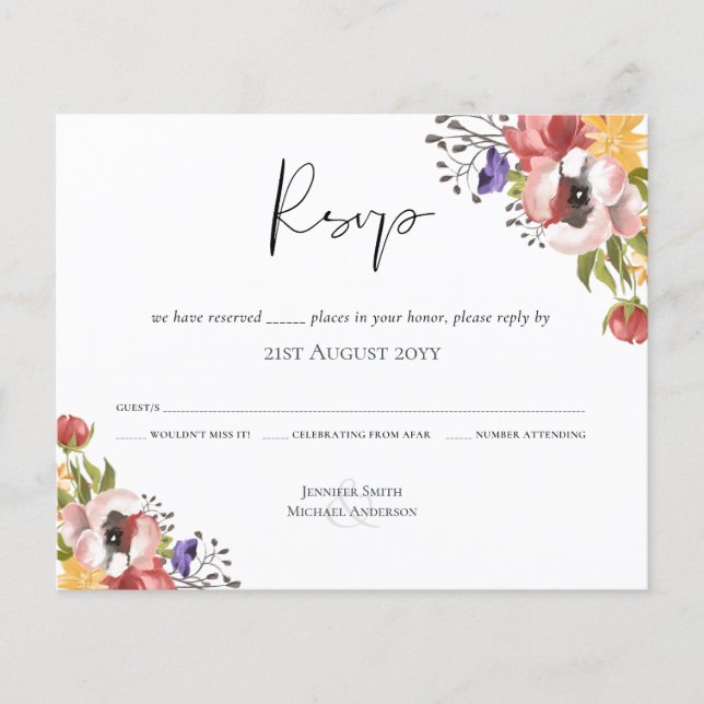 Rustic Fall Colours Wedding Collection - Budget (Front)