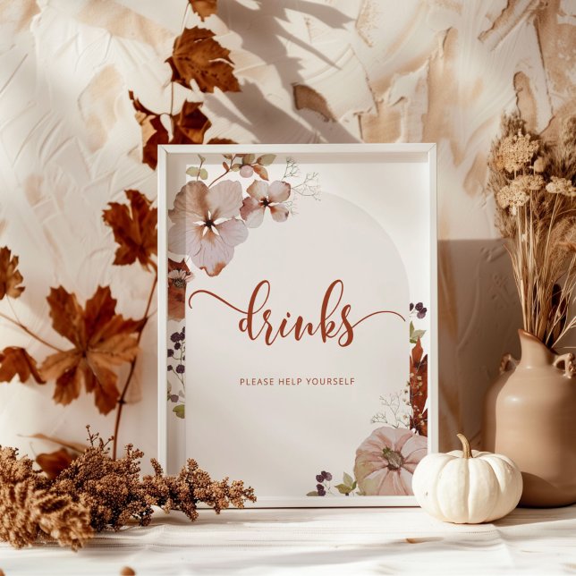 Rustic fall Drinks help yourself Poster (Creator Uploaded)