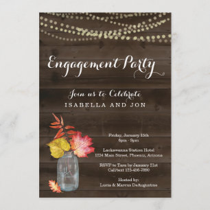 Rustic Fall Engagement Party Invitation
