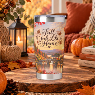 Rustic Fall Feels Like Home Illustration Insulated Tumbler