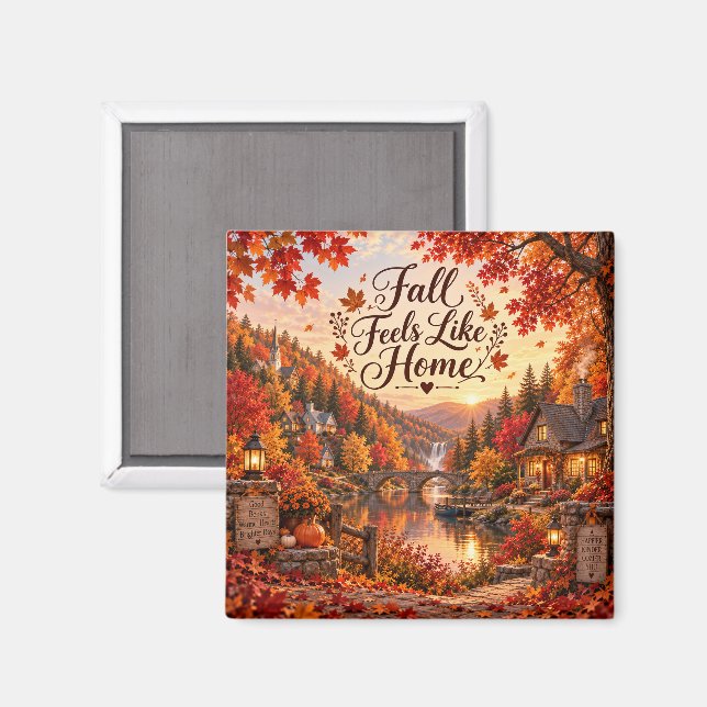 Rustic Fall Feels Like Home Illustration Magnet (Front/Back)