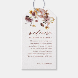 Rustic Fall Floral Boho Wedding Welcome Bag Tag