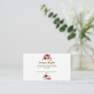 Rustic Fall Floral & Charming White Pumpkin Raffle Place Card