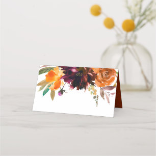 Rustic Fall Floral Elegant Wedding Place Card