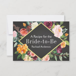 Rustic Fall Floral Favourite Recipe Card