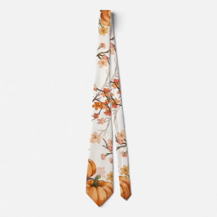 Rustic Fall Floral Pumpkin–Autumn Harvest  Tie