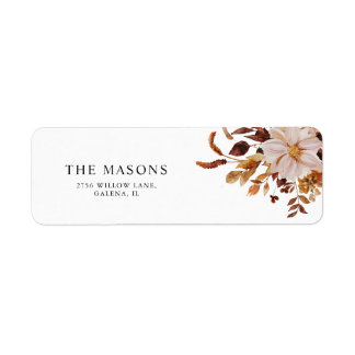 Rustic Fall Floral Thanksgiving Return Address