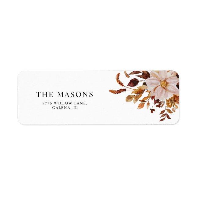 Rustic Fall Floral Thanksgiving Return Address (Front)