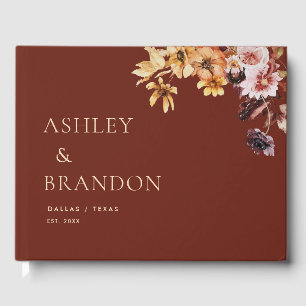 Rustic Fall Floral Wedding Custom Guest Book