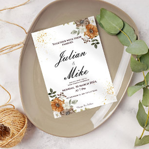 Rustic Fall Floral Wedding Invitatio Invitation