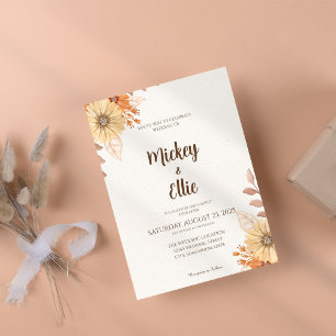Rustic Fall Floral Wedding Invitation