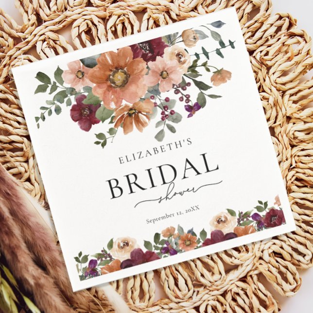 Rustic Fall Floral Wedding Napkin (Creator Uploaded)